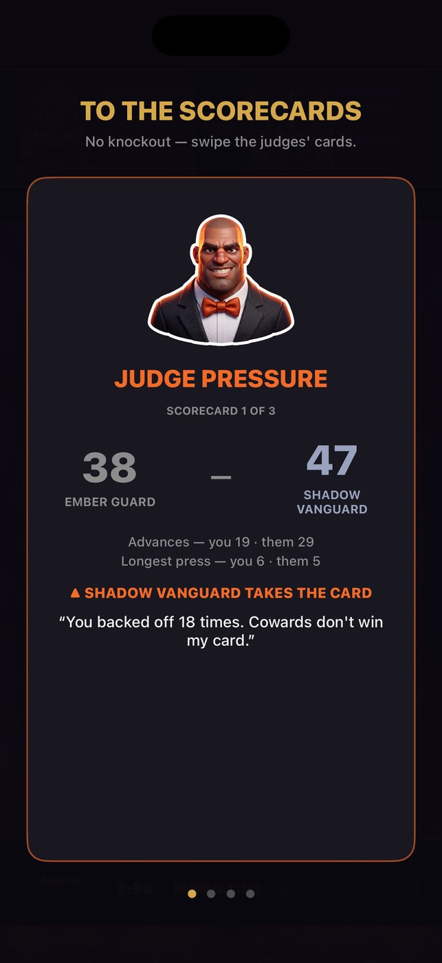 Go to the Scorecards - the judges decide